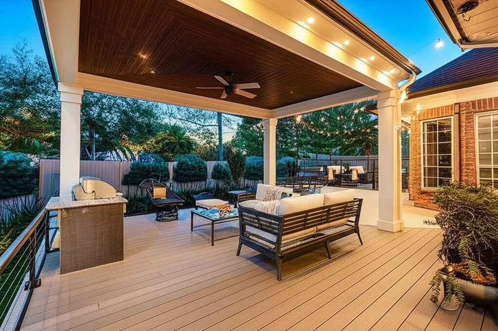 Outdoor patio deck addition Houston