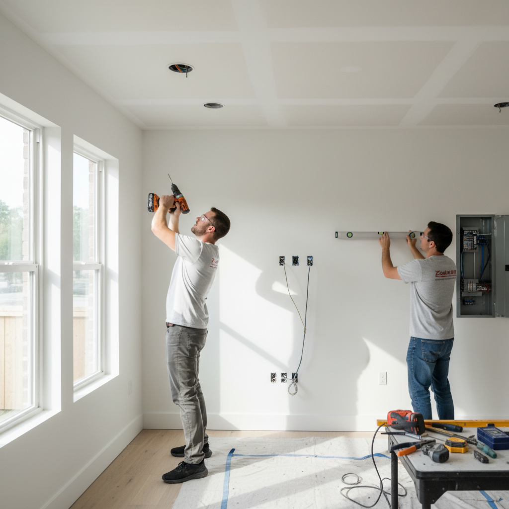 Residential electrical installation in Rice Village home